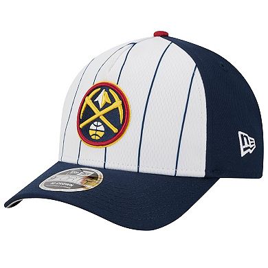 Men's New Era White/Navy Denver Nuggets 2025 NBA Tip Off M-Crown A-Frame 9FORTY Adjustable Hat