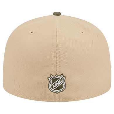 Men's New Era Tan/Olive Pittsburgh Penguins Color Pack Two-Tone 59FIFTY A-Frame Fitted Hat