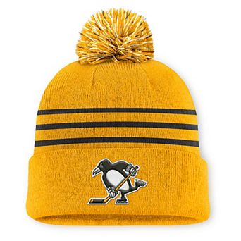 Men's Fanatics Gold Pittsburgh Penguins Authentic Pro Alt Jersey Cuffed Knit Hat with Pom