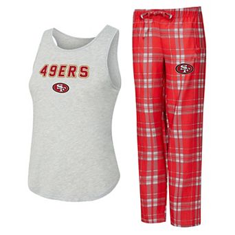 Women's Concepts Sport Heather Gray/Scarlet San Francisco 49ers Regulate Plaid Tank Top & Pants Sleep Set