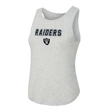Women's Concepts Sport Heather Gray/Black Las Vegas Raiders Regulate Plaid Tank Top & Pants Sleep Set