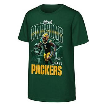 Youth Outerstuff Micah Parsons Green Green Bay Packers Triple Pic T-Shirt