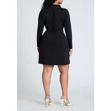 ELOQUII Women's Plus Size Mock Neck Mini Dress