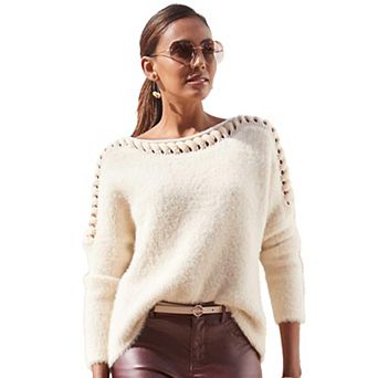 Lascana Women's Open Knit Shoulder Sweater