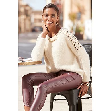 Lascana Women's Open Knit Shoulder Sweater