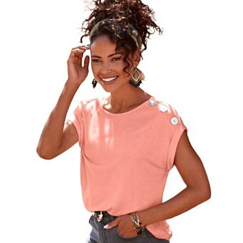 Lascana Women's Button Detail Top