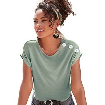 Lascana Women's Button Detail Top