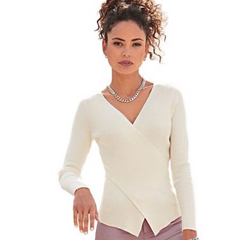 Lascana Women's Overlapping V-Neck Sweater