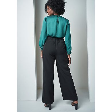 Jessica London Women's Plus Size Georgette Keyhole Blouse