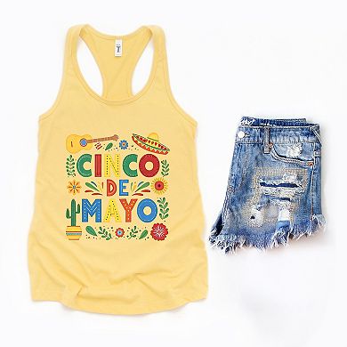Cinco De Mayo Icons - Women's Graphic Racerback Tank Top