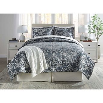 BrylaneHome Damask Quilt Set