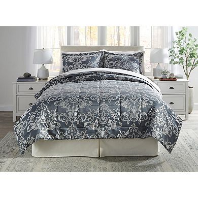 BrylaneHome Damask Quilt Set