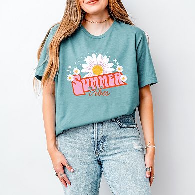 Summer Vibes Daisy - Women's Short Sleeve Graphic T-Shirt