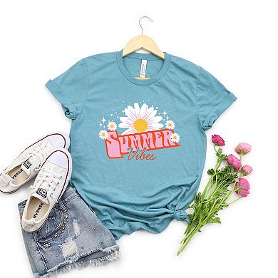Summer Vibes Daisy - Women's Short Sleeve Graphic T-Shirt
