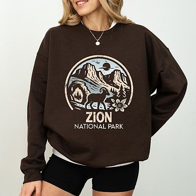 Zion National Park Two-Toned Circle - Women's Graphic Sweatshirt