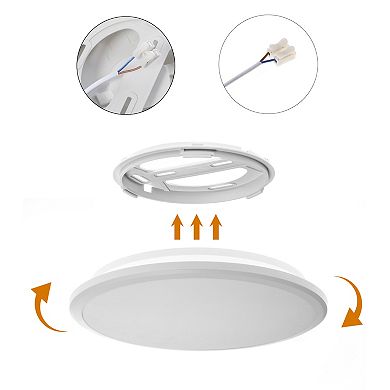 Modern Round Led Ceiling Light Fixture Flush Mount Lighting, 6500k Daylight, Medium