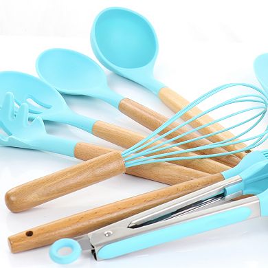 Megachef Pro Silicone and Wood Cooking Utensils, Set of 12