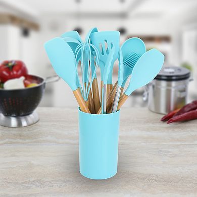 Megachef Pro Silicone and Wood Cooking Utensils, Set of 12