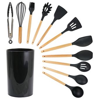 Megachef Pro Silicone and Wood Cooking Utensils, Set of 12