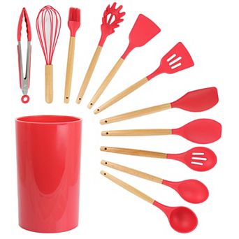 Megachef Pro Silicone and Wood Cooking Utensils, Set of 12