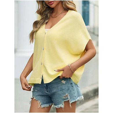 Womens Cardigan Sleeveless V Neck Knit Cardigan Open Front Layering Sweater