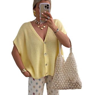 Womens Cardigan Sleeveless V Neck Knit Cardigan Open Front Layering Sweater