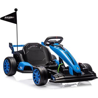 24V Go Kart for Kids, Electric Drift Kart Car with Adjustable Seat, Outdoor Ride On Toy