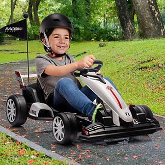 Ride On Go Kart for Kids, 24V 7Ah Battery Two 200W Motors, 8MPH Fast Drifting Circling Car