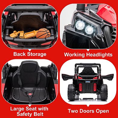 12V Kids Ride on Car, Electric Off-Road UTV Truck