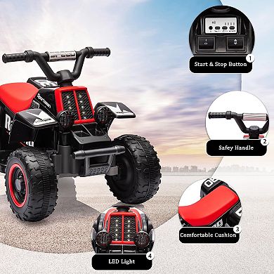ATV for Kids, 6V Battery Powered Toddler 4 Wheeler w/Music, Light, 1.5mph Max Speed