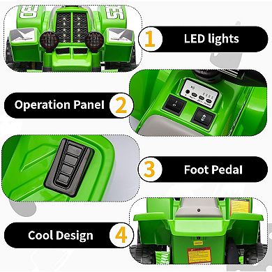 ATV for Kids, 6V Battery Powered Toddler 4 Wheeler w/Music, Light, 1.5mph Max Speed