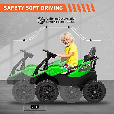 24V Ride-On Toys for Big Kids，Electric Four Wheeler，Battery Electric Car for Kids