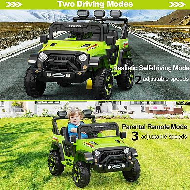 Ride on Car with 6 EVA Wheels&4WD, 12V Battery Powered Electric Car for Kids