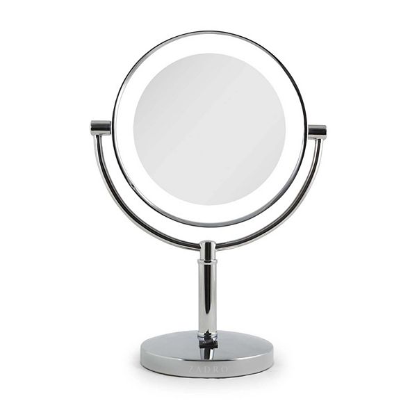 Laguna LED Lighted Countertop Face Mirror with 5X/1X Magnifications and ...