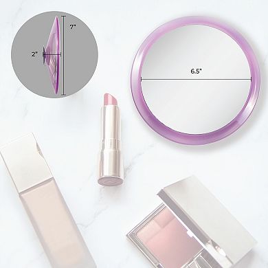 Travel Shower Mirrors with 5X Magnification and Suction Cup Wall Mount