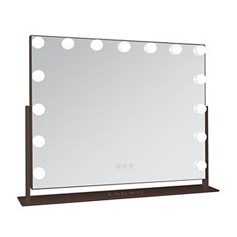 25"x20" Hollywood Mirror with Lights LED, Horizontal Countertop Vanity Mirror