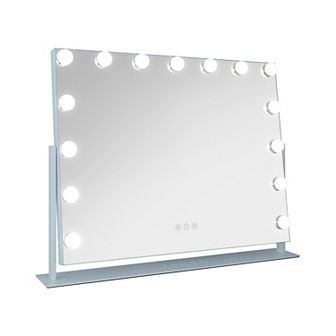 25"x20" Hollywood Mirror with Lights LED, Horizontal Countertop Vanity Mirror