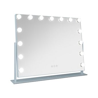 25"x20" Hollywood Mirror with Lights LED, Horizontal Countertop Vanity Mirror