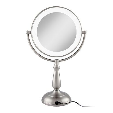LED Light Countertop Face Mirror with Magnifications 5X/1X and Touch Base Control Technology