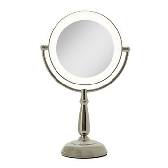 LED Light Countertop Face Mirror with Magnifications 5X/1X and Touch Base Control Technology