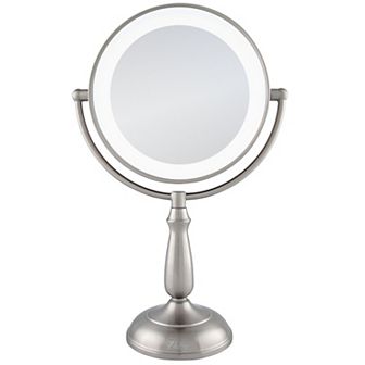 LED Light Countertop Face Mirror with Magnifications 5X/1X and Touch Base Control Technology