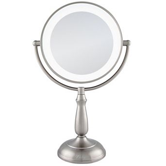 LED Light Countertop Face Mirror with Magnifications 5X/1X and Touch Base Control Technology