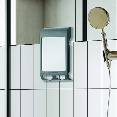 Non-Lighted Fogless Shower Mirror with Water Technology and Double Razor Holder