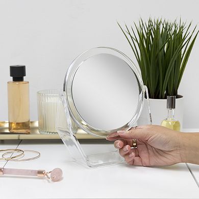 6.5-Inch Dia. Acrylic Dual Countertop Mirror with 5X/1X Magnifications and Swiveling Heads