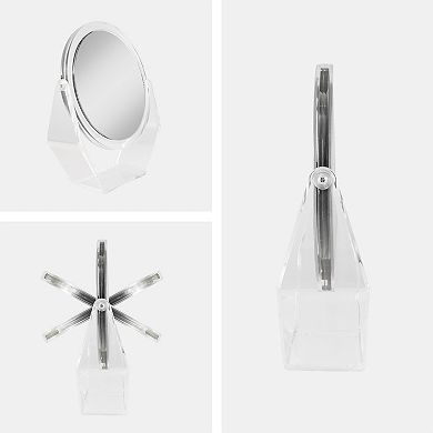 6.5-Inch Dia. Acrylic Dual Countertop Mirror with 5X/1X Magnifications and Swiveling Heads