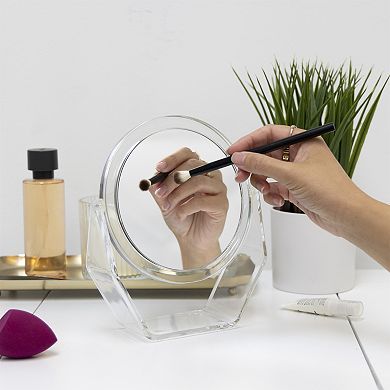 6.5-Inch Dia. Acrylic Dual Countertop Mirror with 5X/1X Magnifications and Swiveling Heads