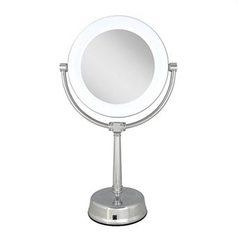 Lexington LED Light Countertop Vanity Mirror with 10X/1X Magnifications and Touch-Pad Controls
