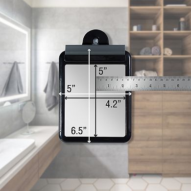 Non-Lighted Fogless Shower Mirror with Suction Cup and Squeegee