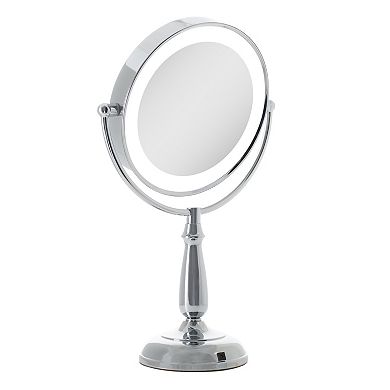 LED Light Countertop Face Mirror with Magnifications 10X/1X and Touch Base Control Technology