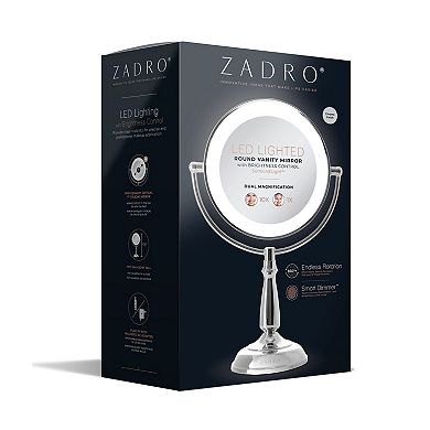 LED Light Countertop Face Mirror with Magnifications 10X/1X and Touch Base Control Technology